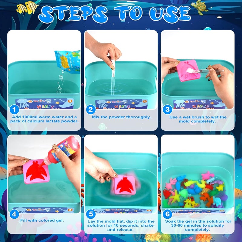 دريمون مجموعة ألعاب السحرية لقزم الماء، لعبة جل مائي ثلاثي الأبعاد DIY، مجموعة Aqua Gelz مع 22 لونًا و16 شكلاً، هدية لعبة إبداعية للأطفال من عمر 3 سنوات فما فوق، للأولاد والبنات - Image 4