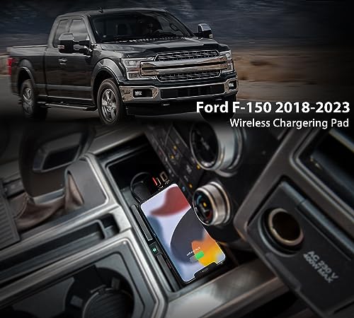 POKIAUTO Wireless Chargering Pad for Ford F150 1823 Center Console Wireless Charger Mount Smartphones Charging Panel for Ford F150 20182023 Accessories - Image 3
