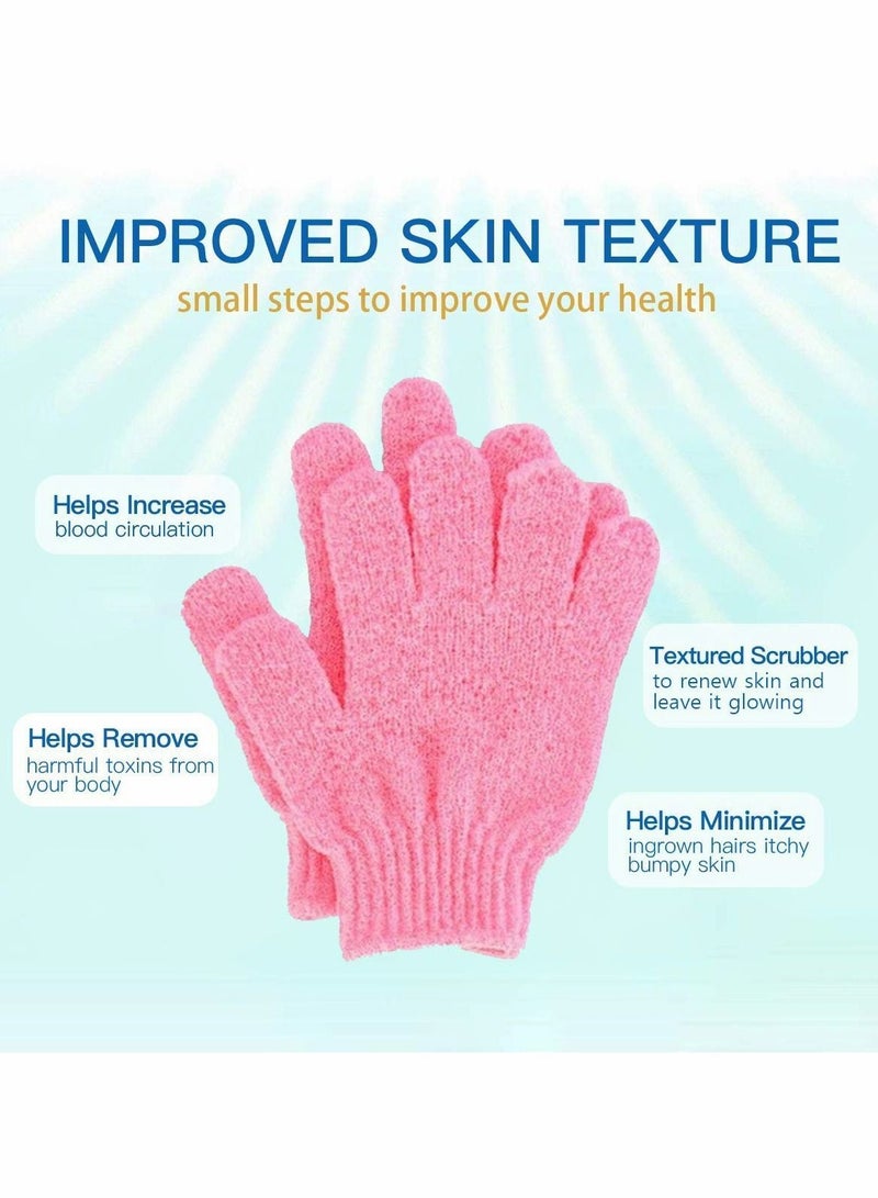 Excefore 4 أزواج من قفازات التقشير - قفاز فرك ممتاز لغسل الجسم للاستحمام، السبا، التدليك وتقشير الجسم - ملحقات تقشير السبا للرجال والنساء - Image 2
