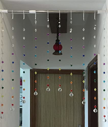 PINDIA Acrylic Crystal Strings Bead Curtain Original Glass Drop 10 ARC Multicolor - Image 2