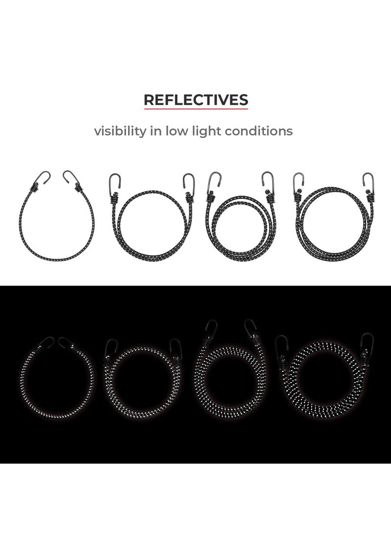 ViaTerra ViaTerra Reflective Bungee Cord for Bike Luggage with Hooks Durable Bike Rope and Luggage Tie Down Perfect Bungee Cord and Luggage Rope for Bikers 2 Ft  - Image 4