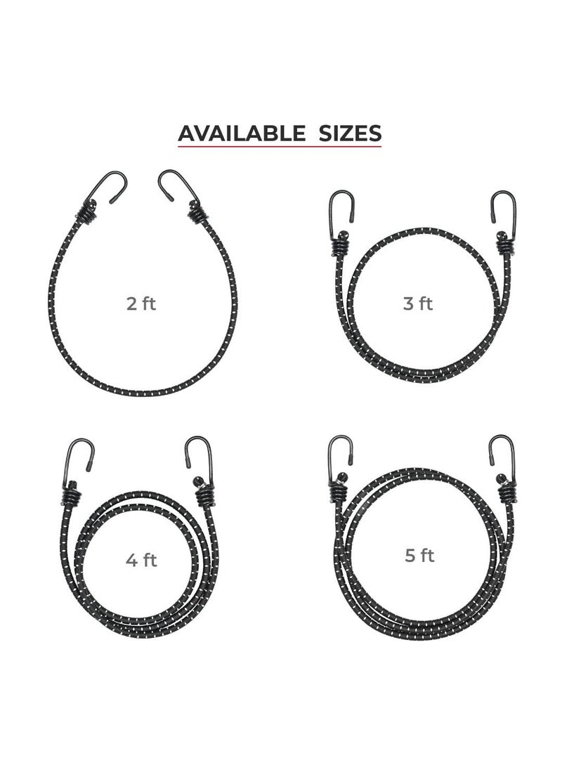 ViaTerra ViaTerra Reflective Bungee Cord for Bike Luggage with Hooks Durable Bike Rope and Luggage Tie Down Perfect Bungee Cord and Luggage Rope for Bikers 2 Ft  - Image 3