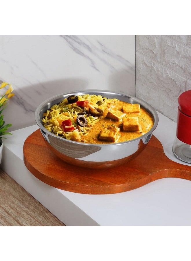 KITCHEN CLUE طاسة ستانلس ستيل ثلاثية الطبقات من كيتشن كلue للطهي مع قاعدة محاطة - متوافقة مع الطهي بالحث والطهي على الغاز - 24 سم، 2500 مل - طاسة كبيرة من الفولاذ - Image 5