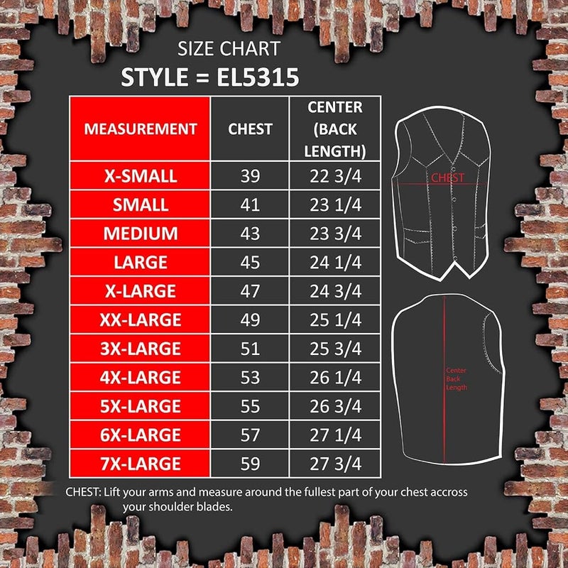 EVENT LEATHER EL5315 Black Motorcycle Leather Vest for Men w/Side Lace- Riding Club Adult Motorcycle Vests (as1, alpha, 3x_l, regular, regular) - Image 3