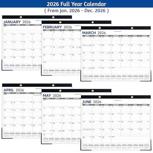 BowCuk 2026 Desk Calendar – Jan 2026 – Dec 2026, Large Desk Calendar 2026, 14.6’’ x 11.5’’, 2026 Desk/Wall Calendar with To-do Lists, Desk Pad, Ruled Blocks, Corner Protectors - Image 3