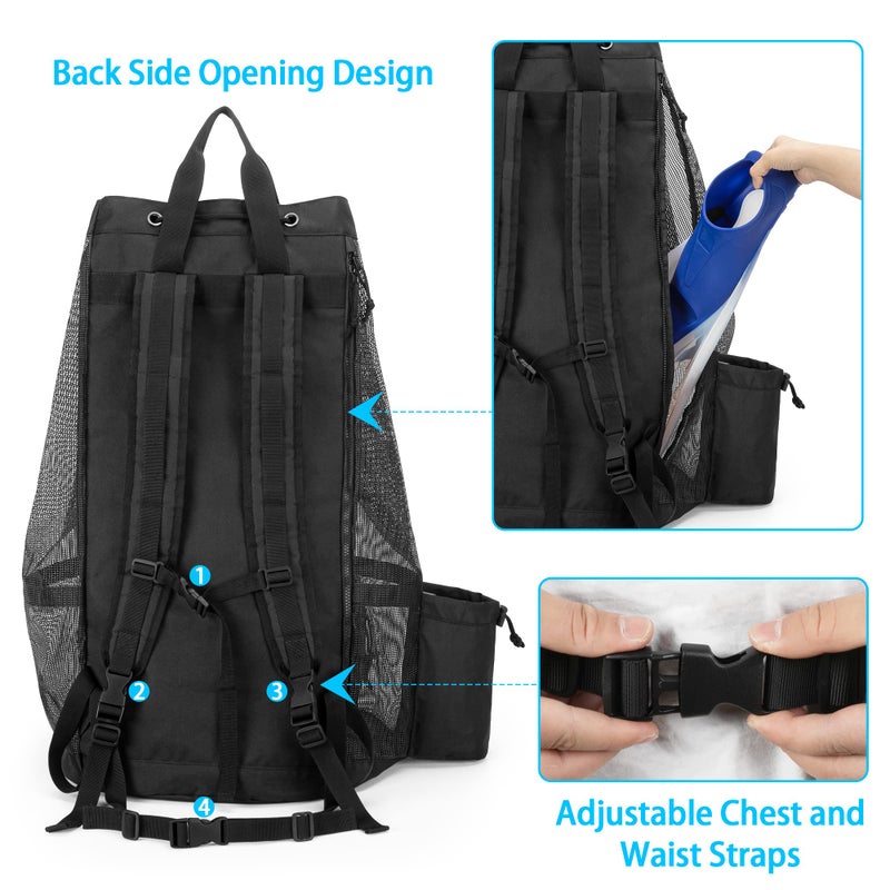 Fasrom Mesh Scuba Diving Bag, XL Snorkeling Gear Backpack for Mask, Fins and Wetsuit (Empty Bag Only, Patent Design) - Image 4