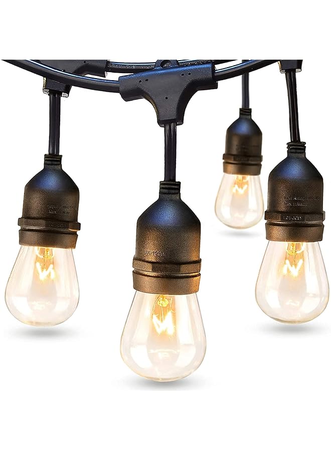 The Bros Led Lights Eid Celebration 16ft Outdoor String Yellow Lights Weatherproof Strand Dimmable Edison Vintage Bulbs, UL Listed Heavy-Duty Decorative Café Patio Lights for Restaurant Garden