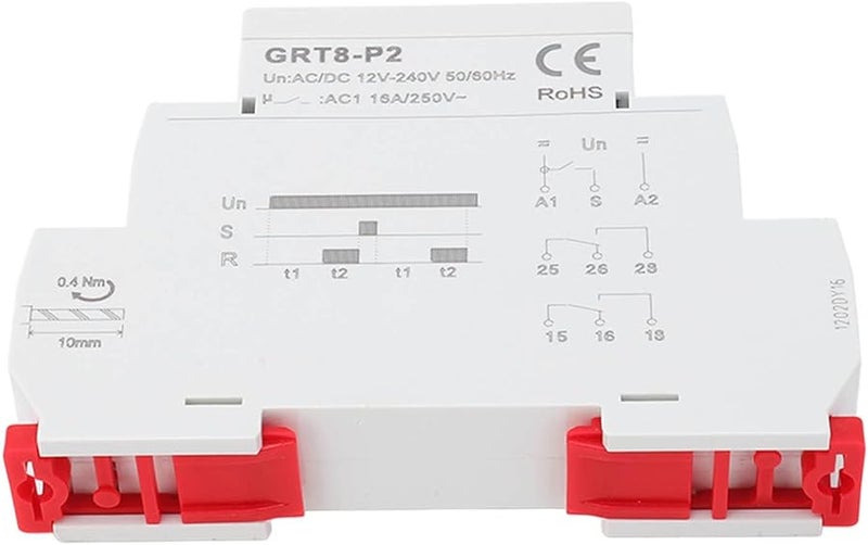 Mini DIN Rail Time Relay Adjustable Delay Timer LED Indicator ABS Flame Retardant Shell - Image 3
