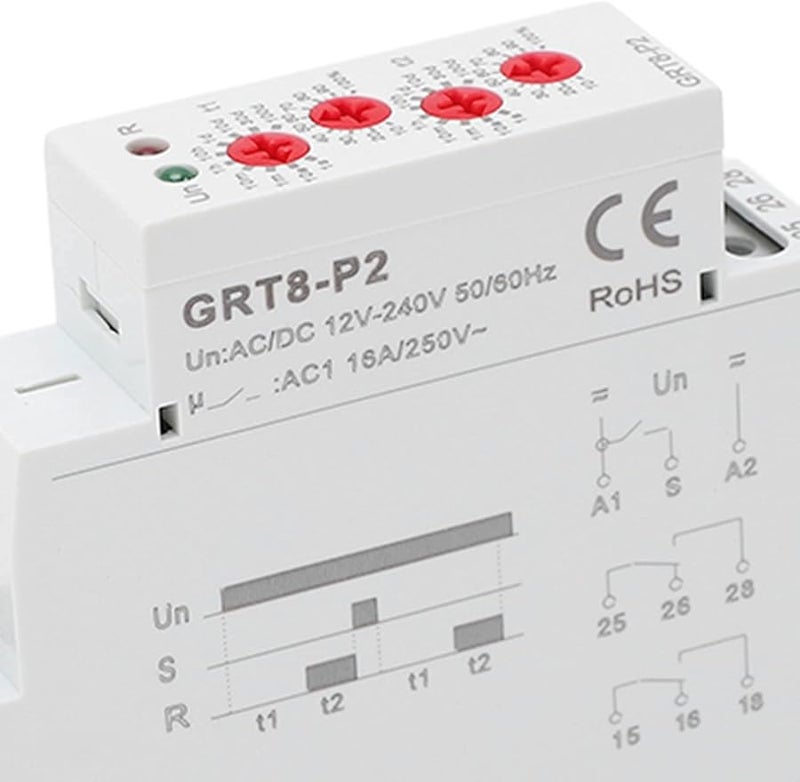 Mini DIN Rail Time Relay Adjustable Delay Timer LED Indicator ABS Flame Retardant Shell - Image 5