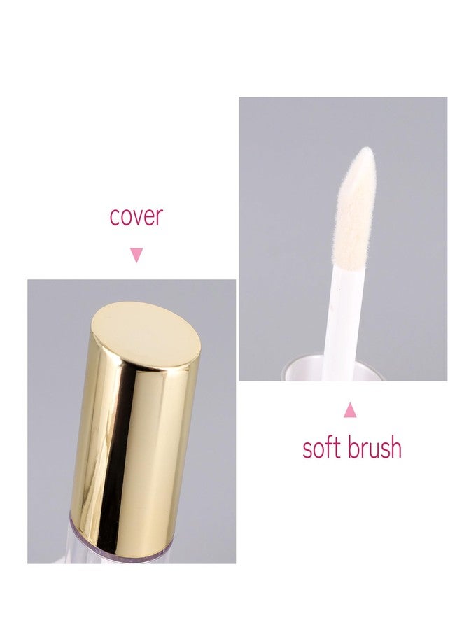 Snowso 5Pack Lip Gloss tubes with Big Doe Foot Wand, Empty 6ml Clear Lip Gloss Containers with Rubber Insert for DIY Lipgloss Makeup (Gold) - Image 4
