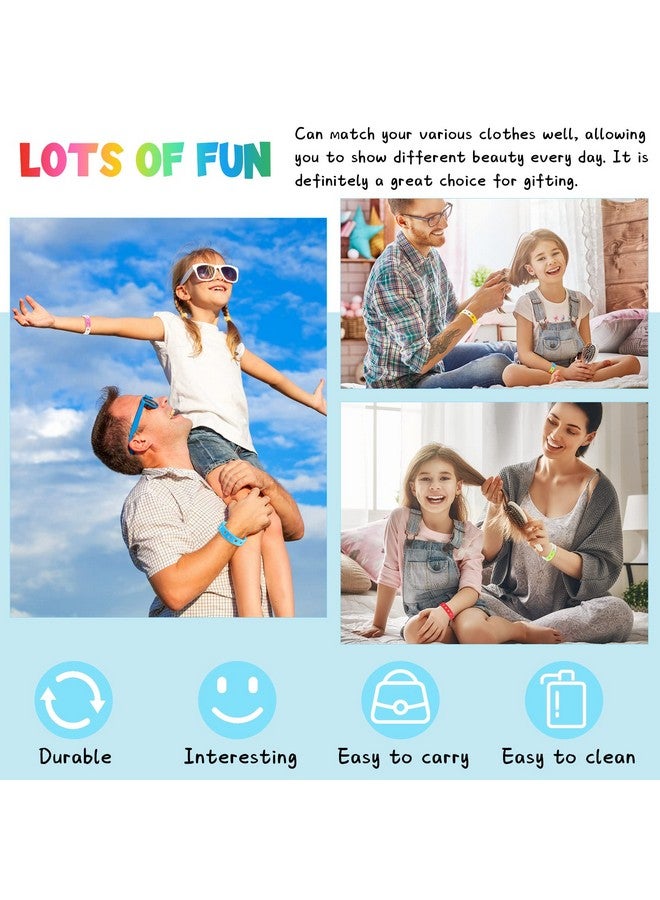 Mtlee 36 Pieces Silicone Charm Bracelet Wristbands Adjustable Cute Kids Bracelets For Boys And Girls Swimming Identify Shoe Charms Birthday Presents 12 Colors (Stylish Color 8 Inch) - Image 3