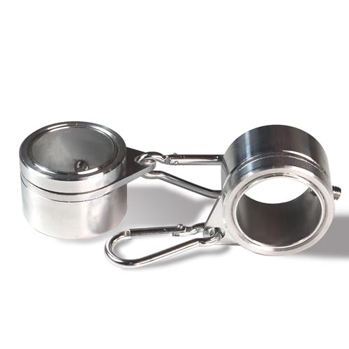 Anley 1.25" Aluminum Flagpole Mounting Rings Set - Anti Wrap 360° Rotatable Ring with Carabiners - Ideal for 1-1/4 Inch Diameter Flag Pole & Flag with 2 Grommets (Silver, Pack of 2) - Image 1
