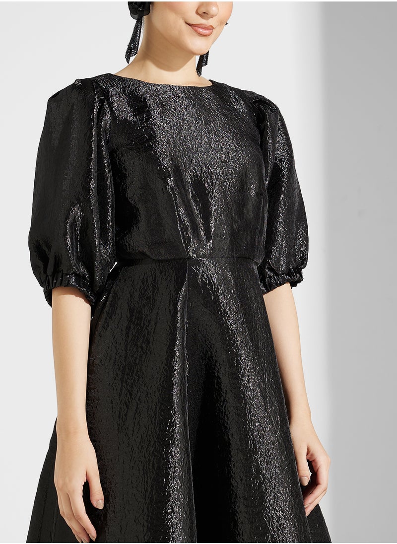 Closet London - Closet Gold Paneled Skirt Dress - Image 1