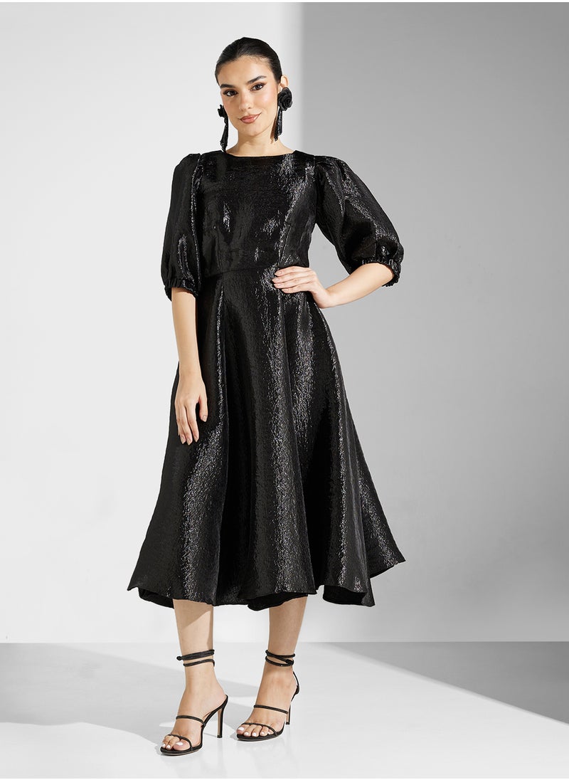 Closet London - Closet Gold Paneled Skirt Dress - Image 1