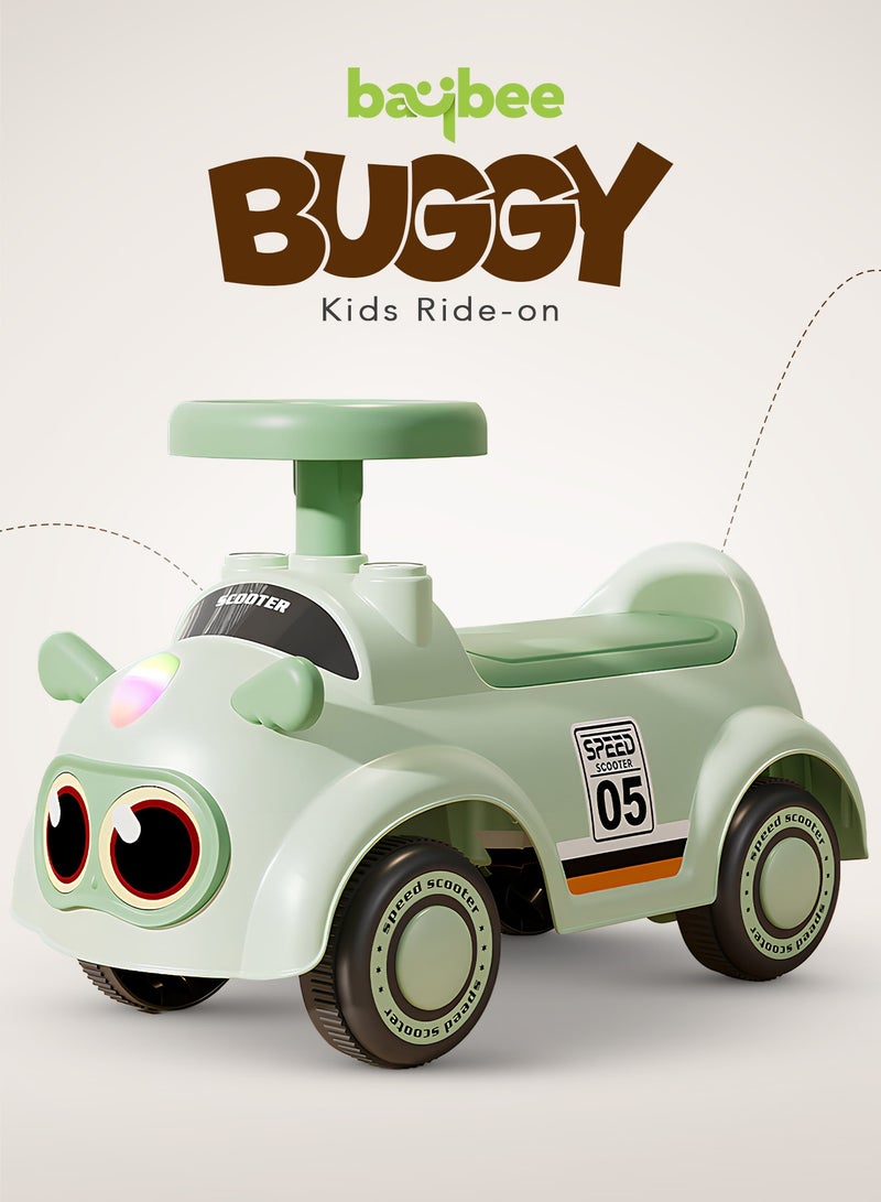 بيبي سيارة دفع للأطفال، سيارة دفع للأطفال الصغار مزودة بأضواء وموسيقى ومساحة تخزين | سيارة دفع للأطفال | سيارة دفع للأطفال الصغار من سنة إلى ثلاث سنوات، لون أخضر - Image 3