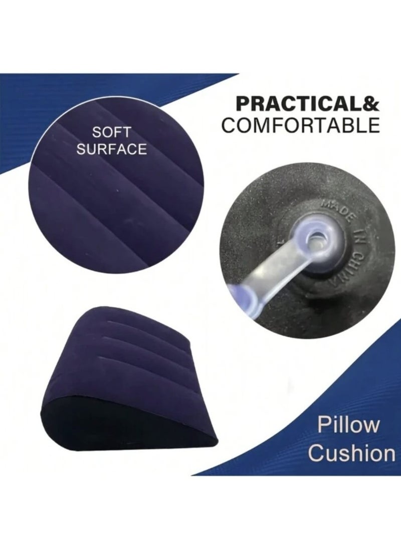Portable inflatable pillow, lightweight inflatable cushion suitable for sleeping, leg elevation, back and neck support. - Image 4