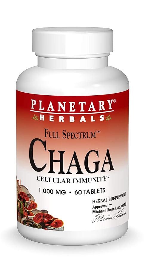 Planetary Herbals Chaga Full Spectrum Enhance Cellular Immunity 60 Tablets
