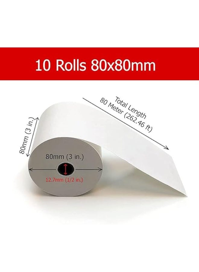 Terabyte 10-Piece Thermal Paper 80X80 size Receipt Rolls Set - Image 4
