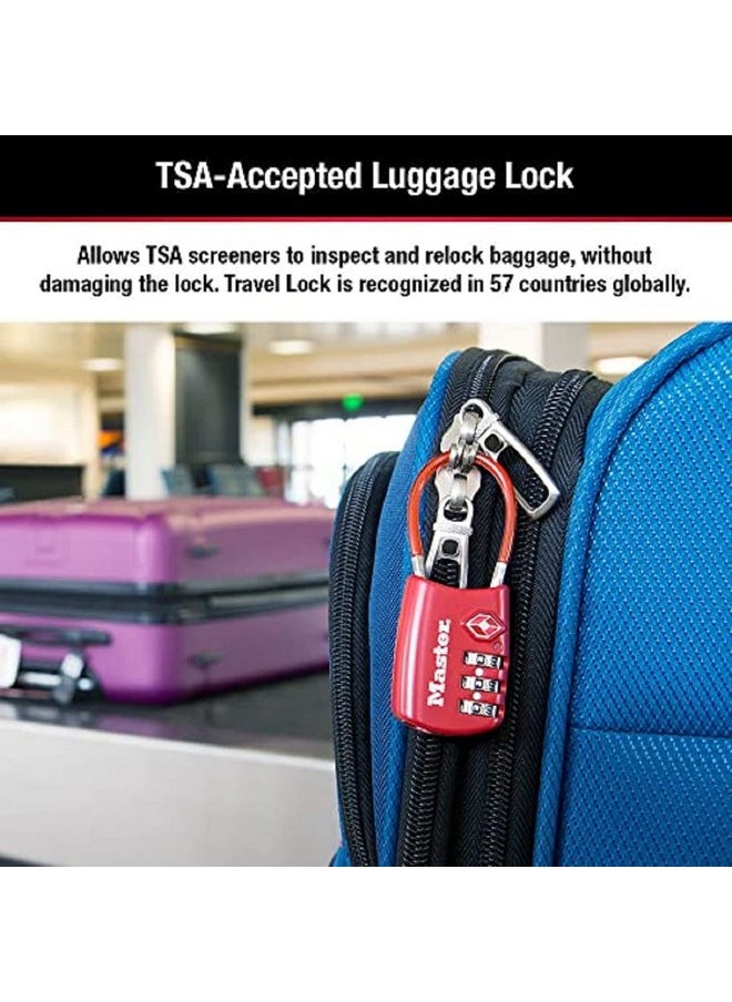 Master Lock Master Lock Padlock, Set Your Own Combination TSA Locks for Luggage, Travel Zipper Lock with Cable Shackle is 1-3/16 in. Wide, Colors May Vary, 4688T, 2 Count (Pack of 1)  - Image 4