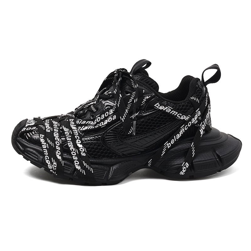 Unisex Spider-Man Lace-Up Platform Sneakers with Vintage Distressed Style and Breathable Cotton Lining - Image 1