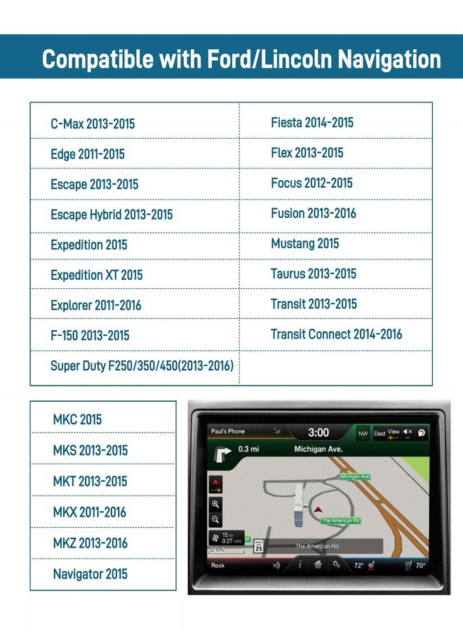Maigoo 2024 Latest Version A15 Navigation SD Card Fits for Ford/Lincoln,Sync USA/Canada,Updated A15 GM5T-19H449-AJ - Image 2