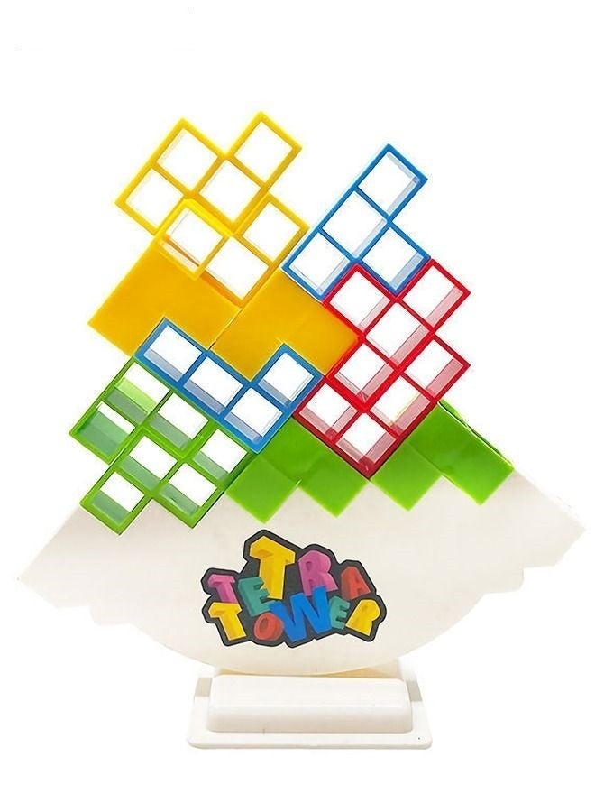 Zuelnote Balance block toys, plastic games, swinging and stacking high Russian building blocks, 16 pieces of colorful children's attention desk toys for children - Image 1