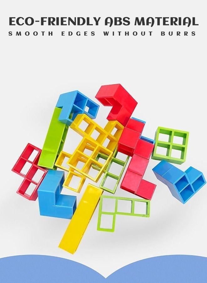 Zuelnote Balance block toys, plastic games, swinging and stacking high Russian building blocks, 16 pieces of colorful children's attention desk toys for children - Image 4