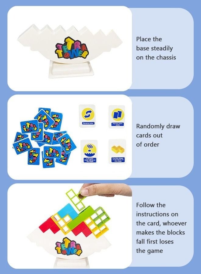 Zuelnote Balance block toys, plastic games, swinging and stacking high Russian building blocks, 16 pieces of colorful children's attention desk toys for children - Image 5