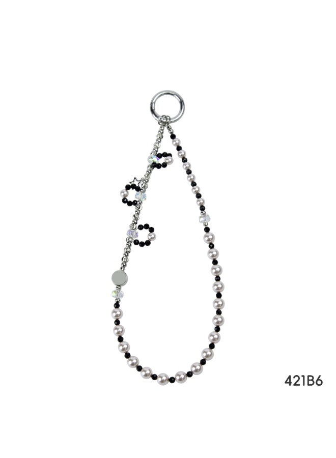 NIBEMINENT Super Cute Beaded Phone Charm – Trendy Phone Chain Wrist Strap, Shining Beads Chain Lanyard for Cell Phone