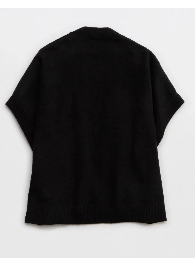 آري من امريكان ايجل Aerie Unreal Diagonal Ribbed Cape Sleeve Cardigan