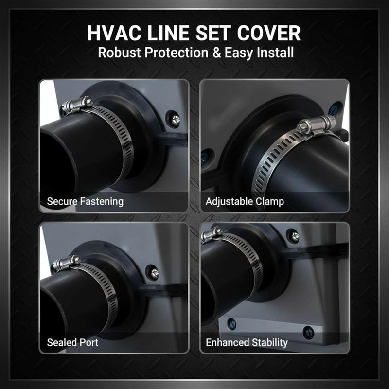 Line Set Cover Kit for HVAC, 2-Piece, 2.4 in Port, Insulation Bag, 9.1 x 5.1 in, Mini Split AC Line Protection, Gray Wall Penetration Cover - Image 5