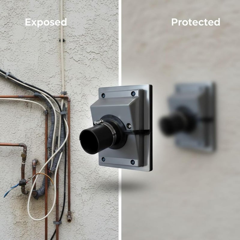 Line Set Cover Kit for HVAC, 2-Piece, 2.4 in Port, Insulation Bag, 9.1 x 5.1 in, Mini Split AC Line Protection, Gray Wall Penetration Cover - Image 3