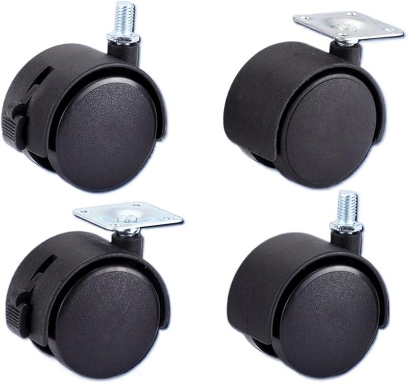 Swivel Caster Wheel With Brake 39mm M8 Screw Plate For Chair Furniture Trolley - Image 1