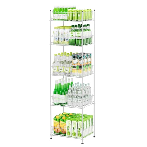 smusei 4 Tier Water Bottle Storage Rack Metal Water Bottle Organizer for Floor, Free Standing Bottled Water Holder Stand Beverage Pantry Drink Shelf Dispenser for Kitchen Pantry - Image 1