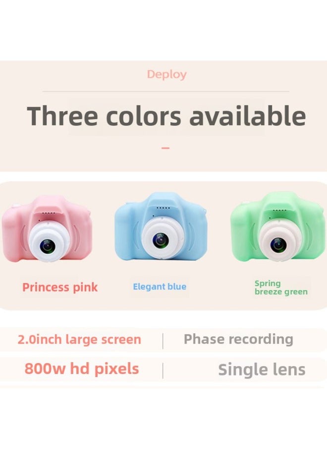 Generic X5S Kids Camera HD X2 Camera Video Small SLR Dual Camera Mini Toy Kids Gift-Body Color:X2 Pink Plain + Card Box  - Image 1