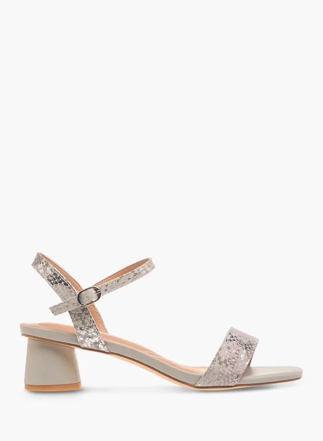 Celeste Women's Strap Sandals with Block Heels and Buckle Closure
