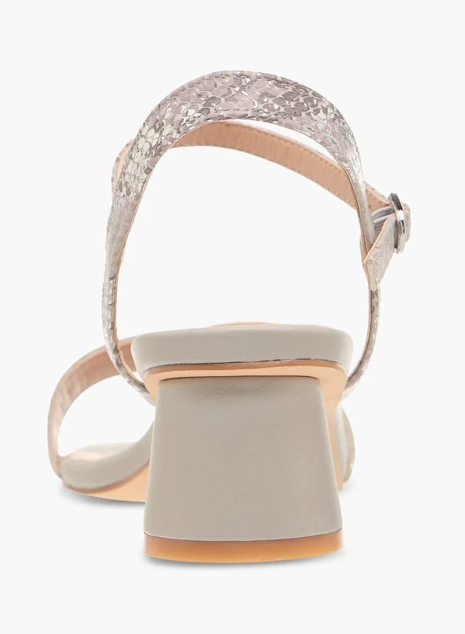 Celeste Women's Strap Sandals with Block Heels and Buckle Closure