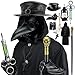 Absolute Vibe Plague Doctor Bird Mask and Hat Combo Set Halloween Costume Steampunk Cosplay Props L BLACK001 - Image 4