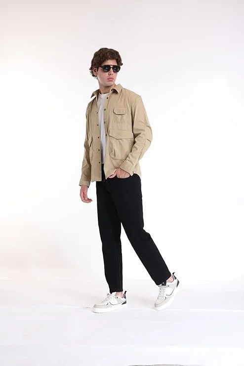 Inkd Jet Black Men's Jogger Jeans - Mid-Rise | Cotton Blend | Stretchable Fabric| Elasticated Waistband | Classic 5 Pocket Styling | Jeans for Men for Men | Best Price UAE