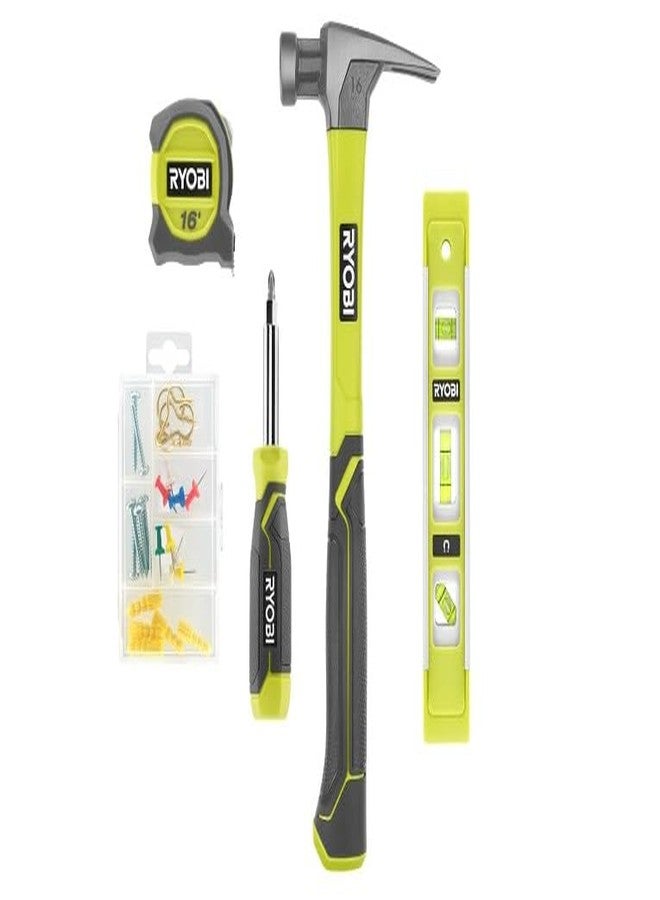 RYOBI Hand Tool Mounting Set Hammer Level Measure Tape Screwdriver