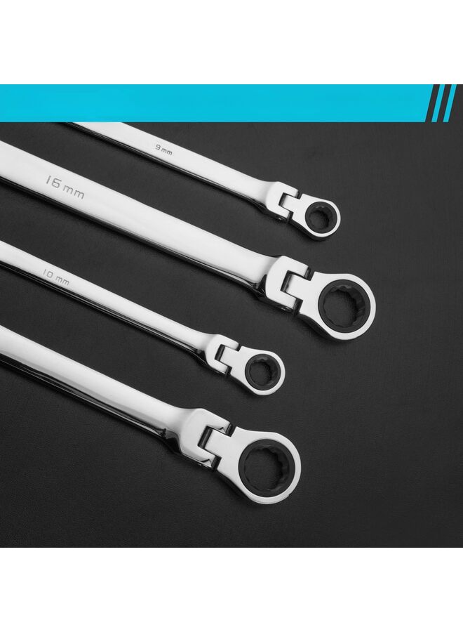 Extra Long Flex-Head Ratcheting Wrench, Metric, Steel (Size : 8-9MM)  - Image 5