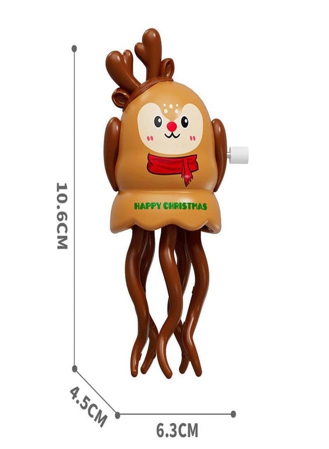 MANVI Octopus Toy for Kids, Wind-up Key Operated Dancing Jellyfish, Interactive Sensory Development for Infants & Kids, Crazy 5-Leg Action Crawling Toy (Antlers Reindeer) - Image 3