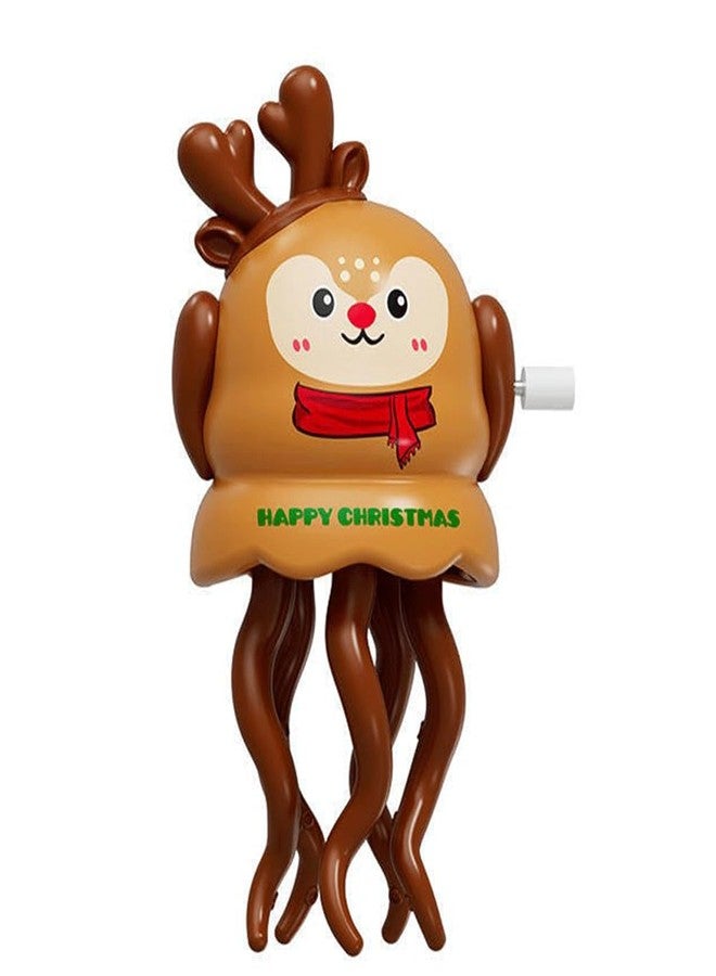 MANVI Octopus Toy for Kids, Wind-up Key Operated Dancing Jellyfish, Interactive Sensory Development for Infants & Kids, Crazy 5-Leg Action Crawling Toy (Antlers Reindeer) - Image 1