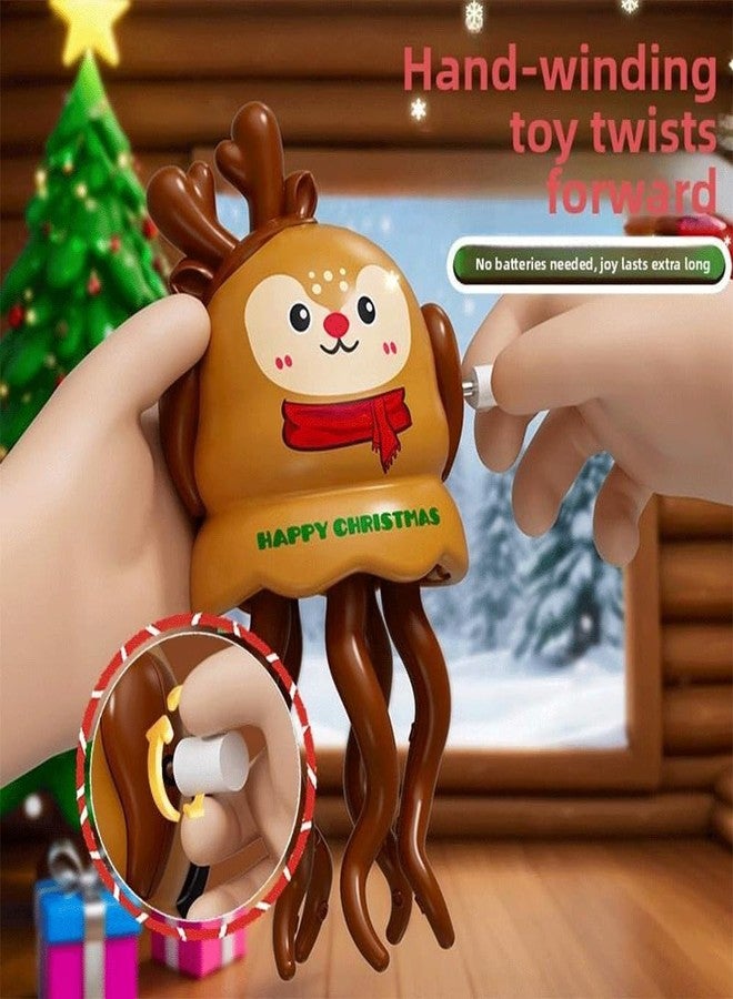 MANVI Octopus Toy for Kids, Wind-up Key Operated Dancing Jellyfish, Interactive Sensory Development for Infants & Kids, Crazy 5-Leg Action Crawling Toy (Antlers Reindeer) - Image 2