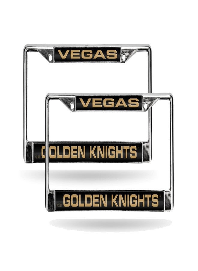 RICO Las Vegas Golden Knights NHL Chrome Metal (Set of 2) Laser License Plate Frame - Image 1