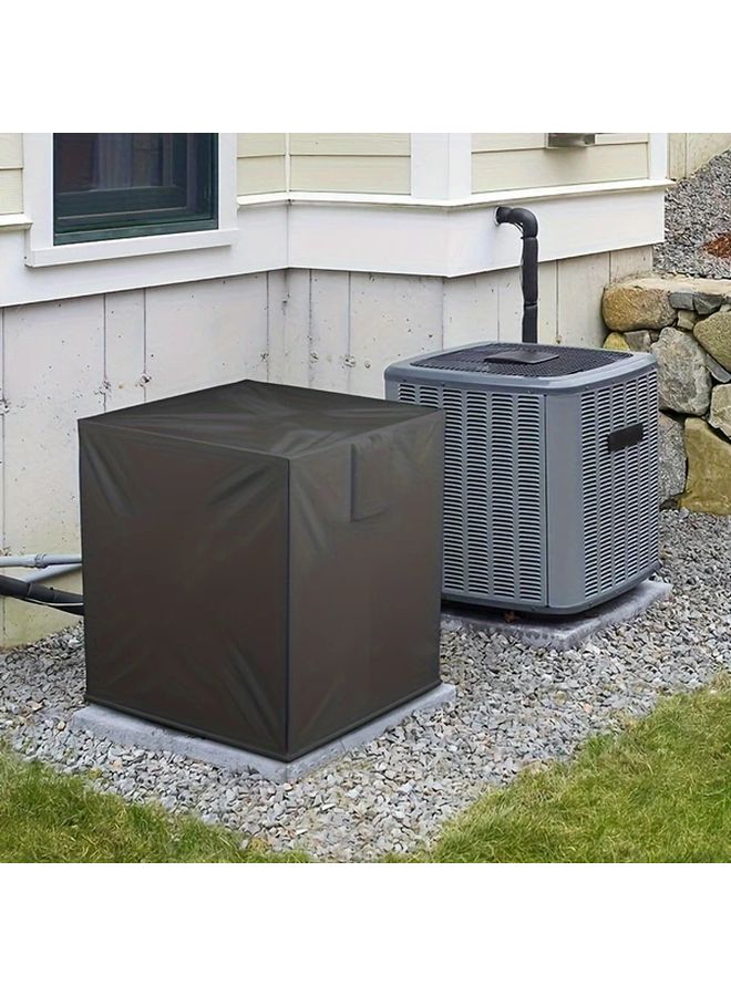 Black Durable Polyester Outdoor Air Conditioner Cover With Straps Year Round Use - Image 4