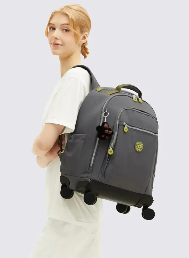 kipling  new zea large wheeled backpack (with laptop compartment) - back to grey  | Best Price UAE