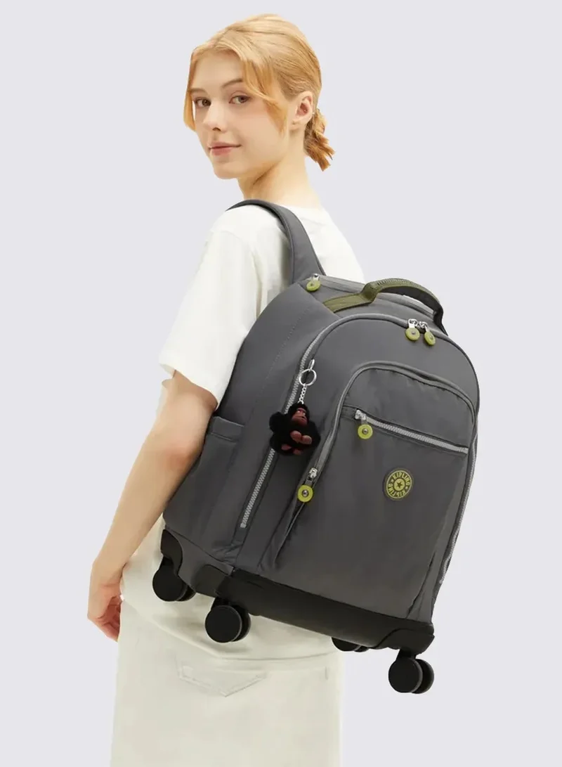 kipling  new zea large wheeled backpack (with laptop compartment) - back to grey  | Best Price UAE