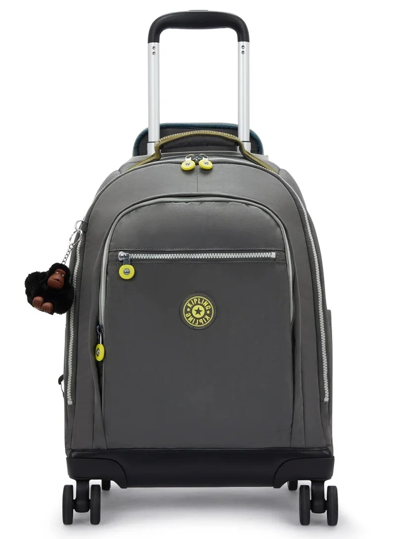 كيبلينغ حقيبة ظهر بعجلات كبيرة من زي نيوزيلندا بلون رمادي مع جيب للابتوب