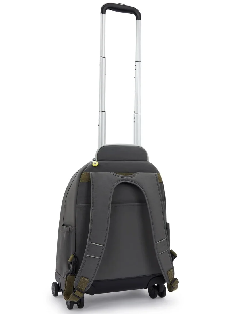 كيبلينغ حقيبة ظهر بعجلات كبيرة من زي نيوزيلندا بلون رمادي مع جيب للابتوب